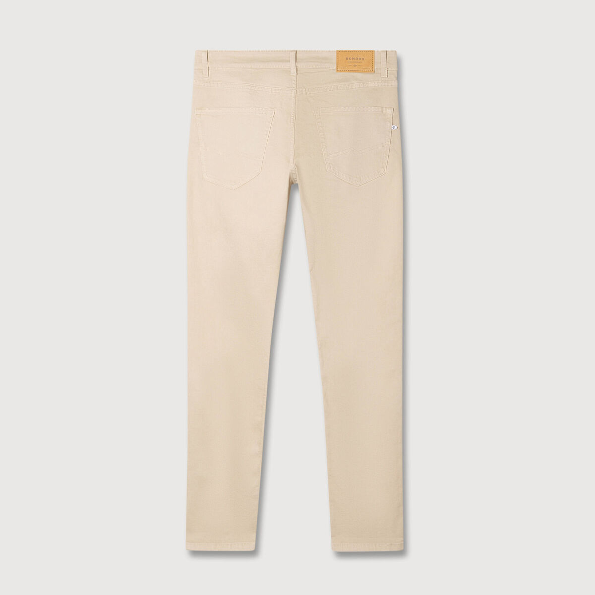 Jeans slim 5 poches denim beige homme