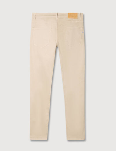 Jeans slim 5 poches denim beige homme