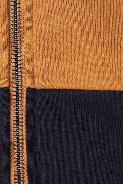 Gilet zippé doublé à capuche camel homme