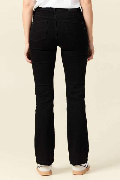 Jeans bootcut denim noir femme