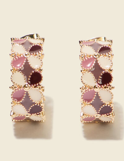 Boucles d'oreilles vieux rose femme