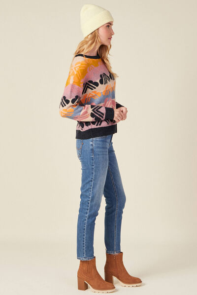 Pull manches longues mauve femme