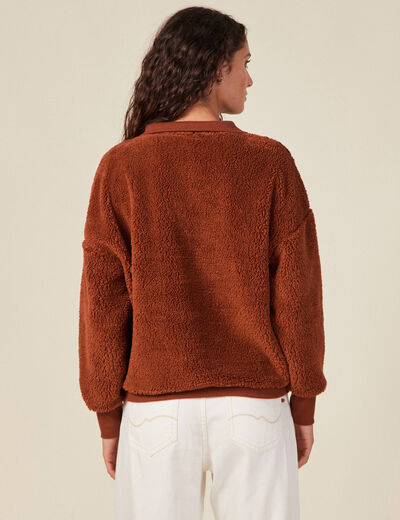 Sweat éco-responsable rouge foncé femme