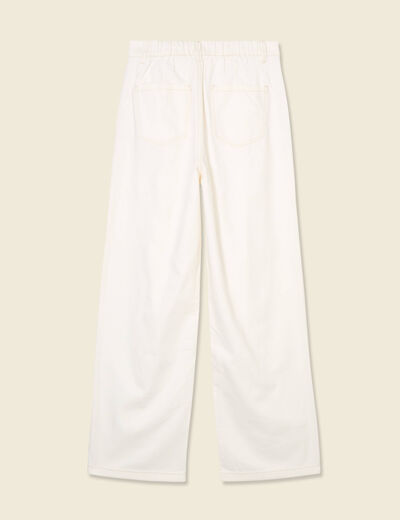Jeans large à pinces denim blanc femme