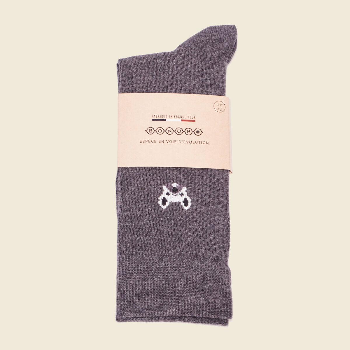 Chaussettes fabriquées en France gris foncé homme