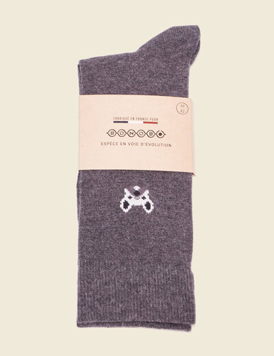 Chaussettes fabriquées en France gris foncé homme