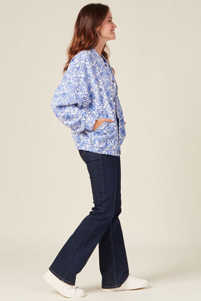 Veste teddy oversize blanc femme