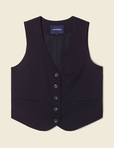 Veston boutonné noir femme