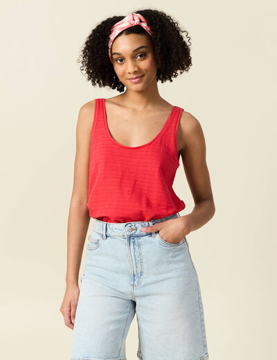 Débardeur sans manches rouge femme