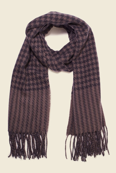 Écharpe à franges gris foncé homme