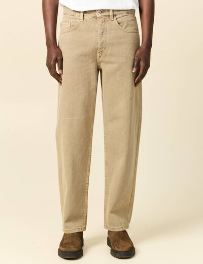 Jeans large 5 poches vert homme