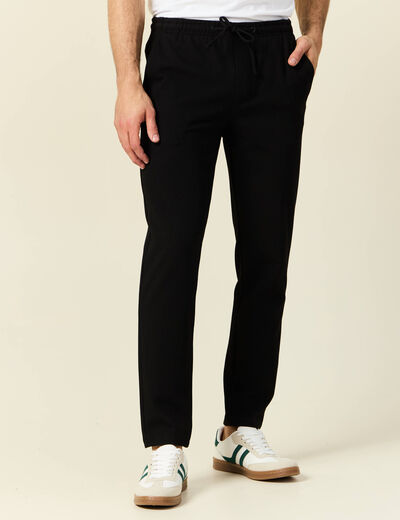 Pantalon chino jogger noir homme