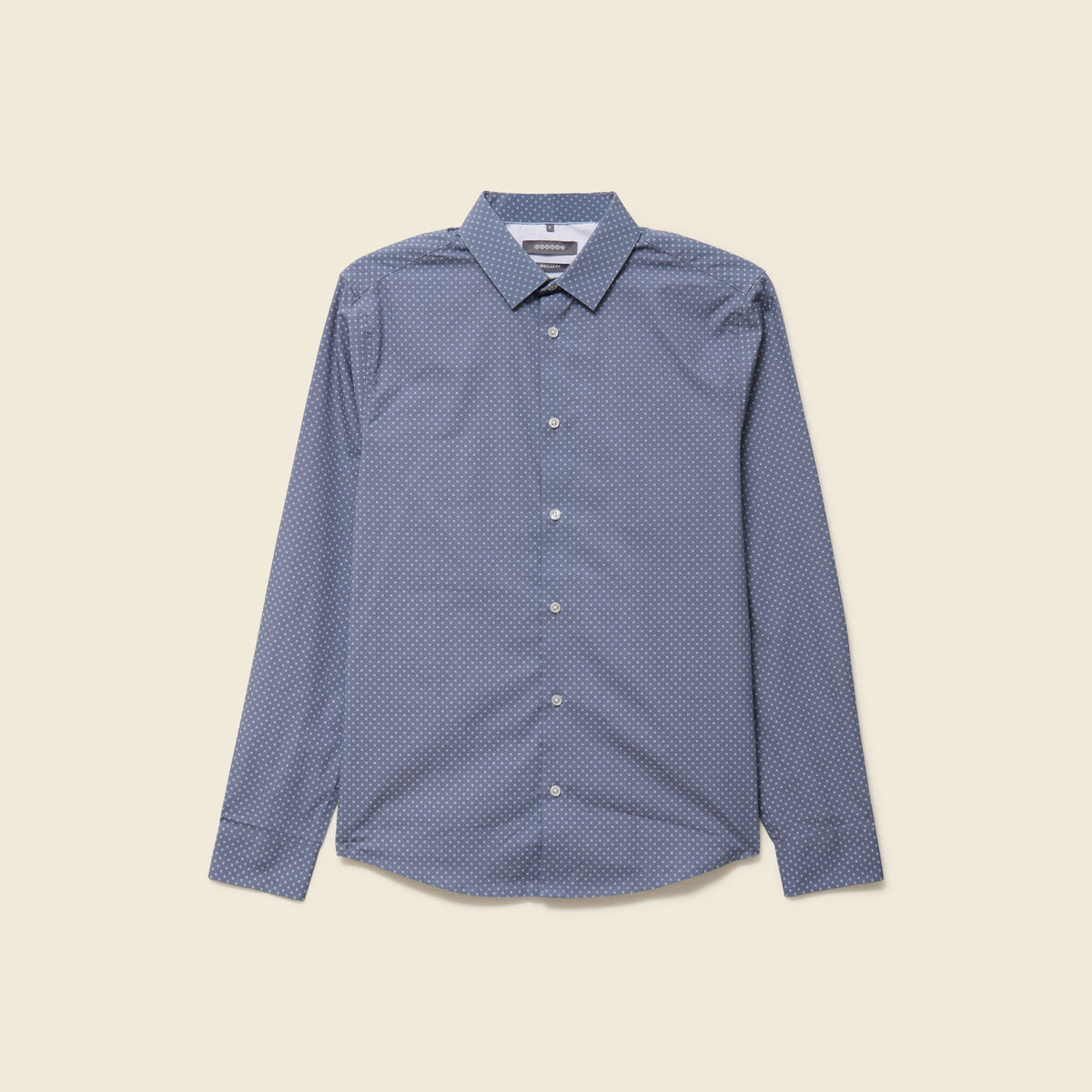 Chemise en coton manches longues bleu marine homme