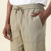 Pantalon chino à coulisse vert kaki homme