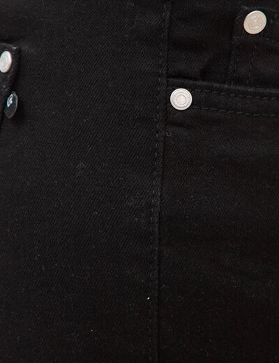 Jeans regular 7/8&egrave;me taille standard denim noir femme