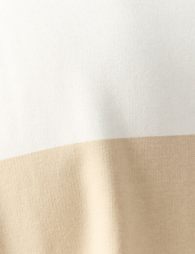 Sweat col polo manches longues sable homme