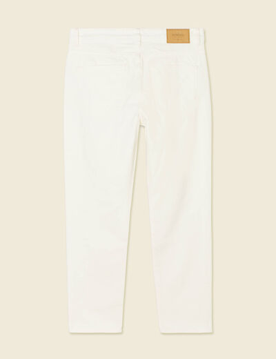 Jeans straight tapered denim blanc homme