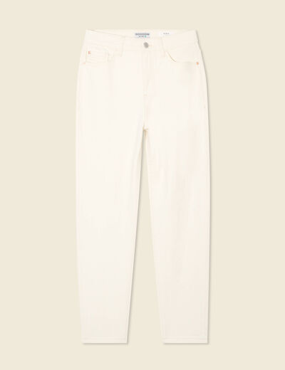 Jeans mom 7/8ème ecru femme