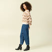 Pull col rond manches longues rose femme