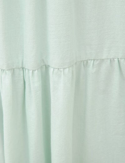 Jupe longue &eacute;vas&eacute;e en coton doubl&eacute;e vert pastel femme