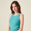 Débardeur bretelles larges bleu turquoise femme