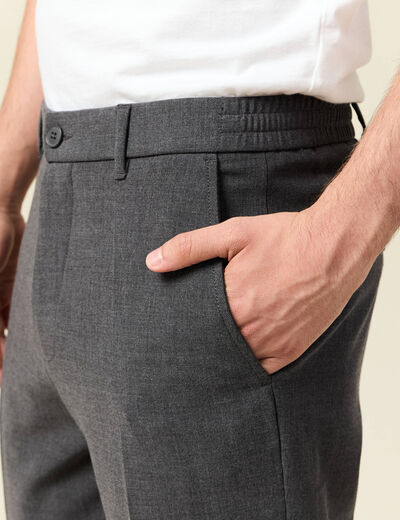 Pantalon droit longueur 32 gris fonc&eacute; homme