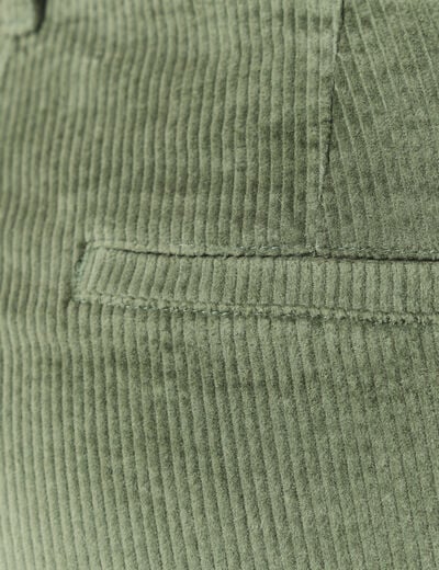Pantalon large 7/8&egrave;me taille haute vert kaki femme