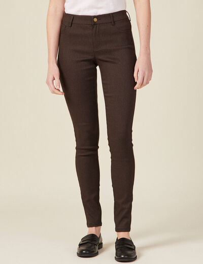 Pantalon skinny marron femme