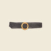 Ceinture tressée perforée noir femme
