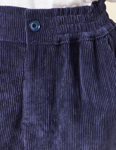 Tregging velours 7/8ème bleu marine femme