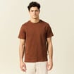 T-shirt manches courtes marron cognac homme