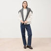 Chemise en coton manches longues ecru femme