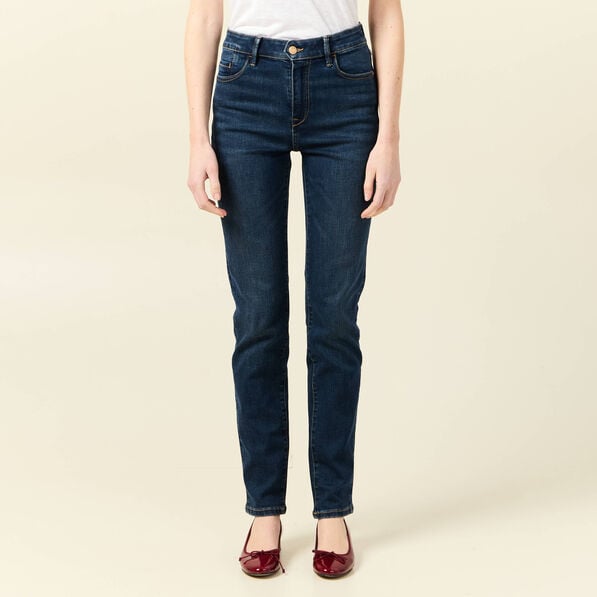 jeans slim taille haute denim brut femme Jeans slim taille haute denim brut femme