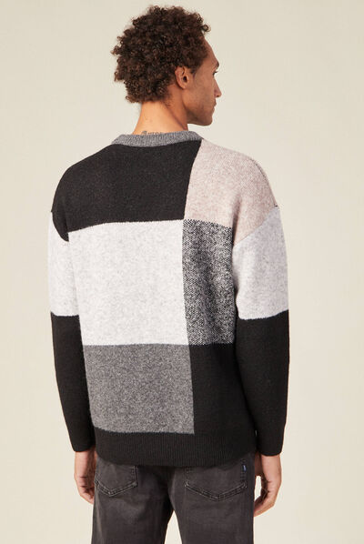 Pull manches longues noir homme