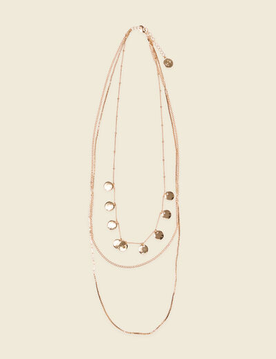 Collier multirangs couleur or femme