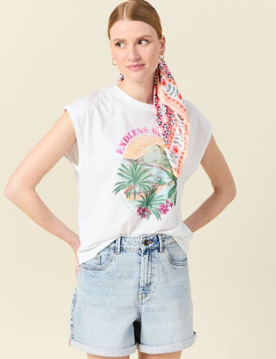 T-shirt éco-responsable blanc femme