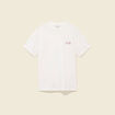 T-shirt col rond manches courtes brod&eacute; ecru homme