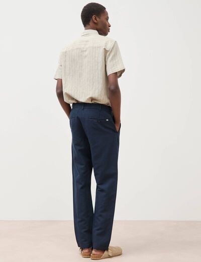 Chino coupe droite longueur 32 bleu marine homme
