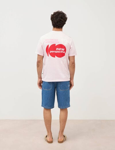 T-shirt en coton manches courtes rose homme