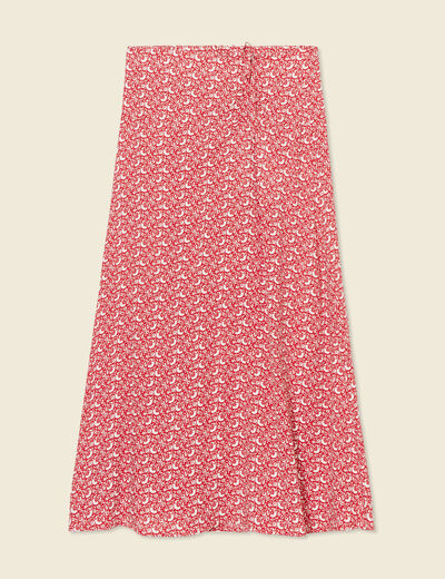 Jupe longue portefeuille rouge femme