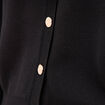 Gilet manches longues col rond en coton noir femme