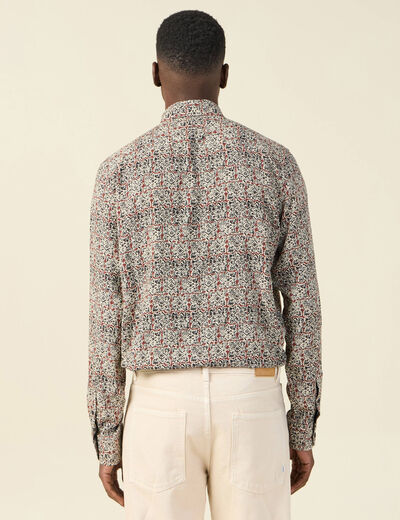 Chemise manches longues marron cognac homme