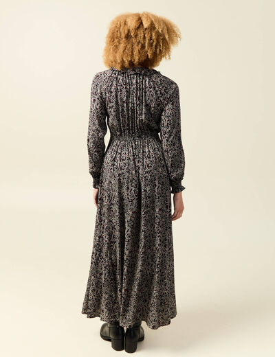 Robe manches longues noir femme