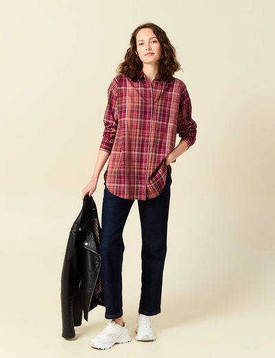 Blouse manches longues prune femme