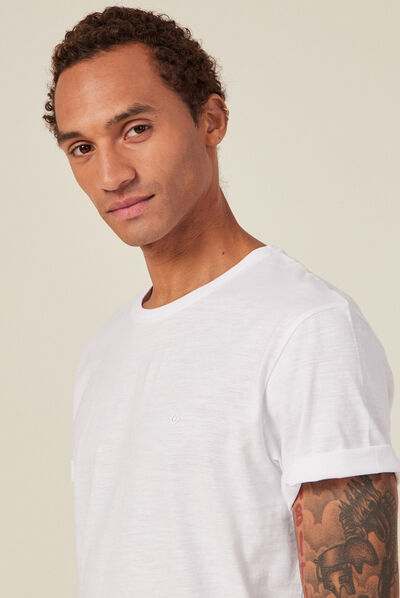 T-shirt Instinct col rond blanc homme