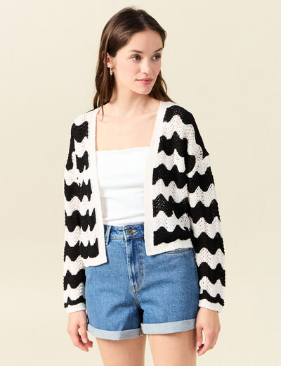 Gilet ajouré éco-responsable noir femme
