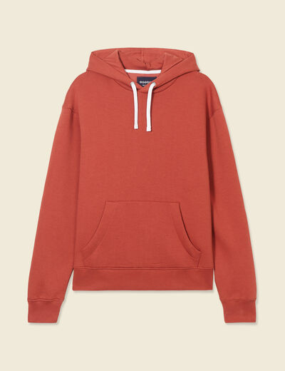 Sweat à capuche marron cognac homme