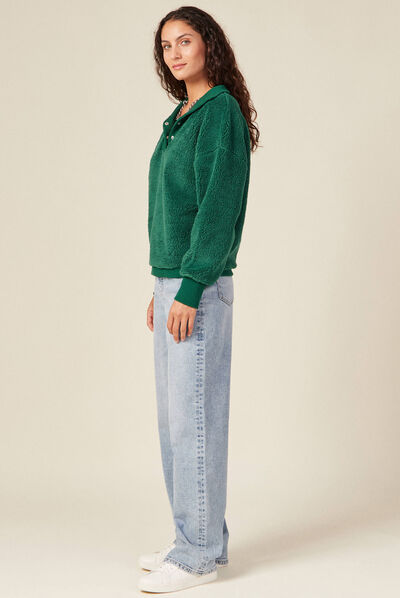 Sweat éco-responsable vert femme