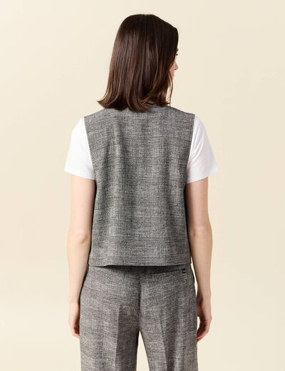 Gilet ajust&eacute; sans manches doubl&eacute; noir femme
