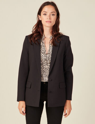 Veste esprit blazer cintrée noir femme